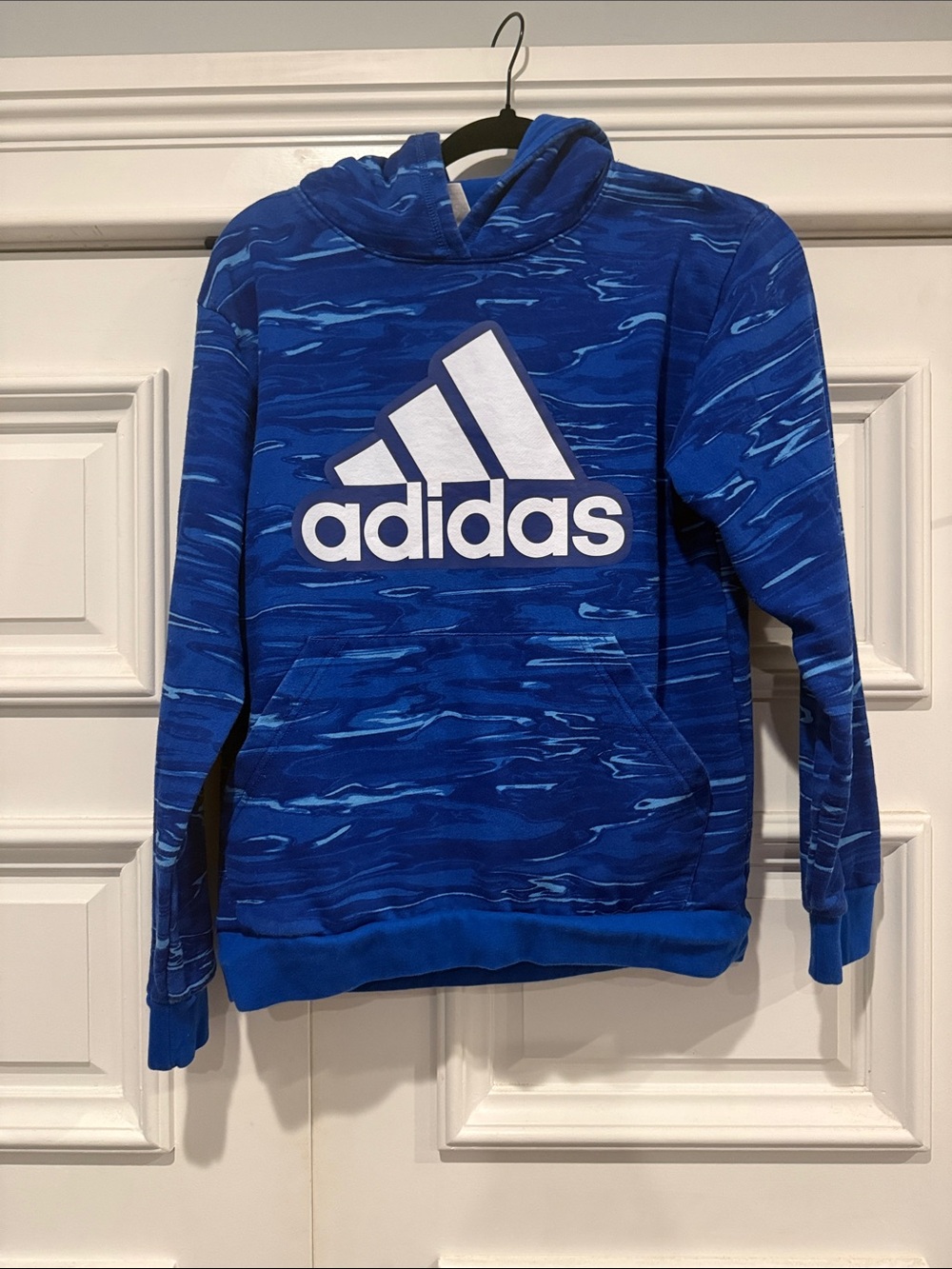 adidas Kids Royal Blue Hoodie with White Logo